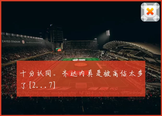 十分认同。齐达内真是被高估太多了[2...7]